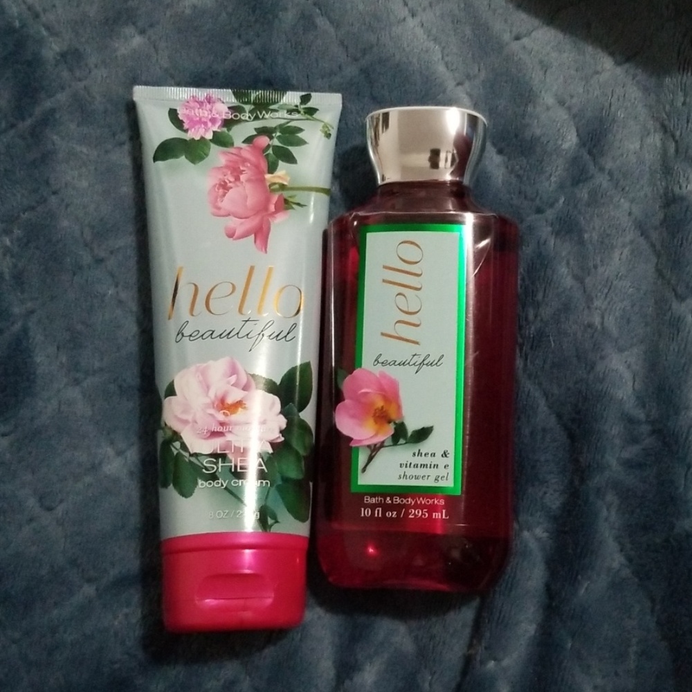 Bath and Body works cream and body wash SET